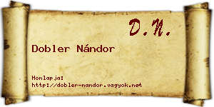Dobler Nándor névjegykártya